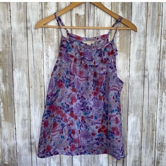 American Eagle Outfitters Tops - American Eagle Purple Floral Sheer Tank